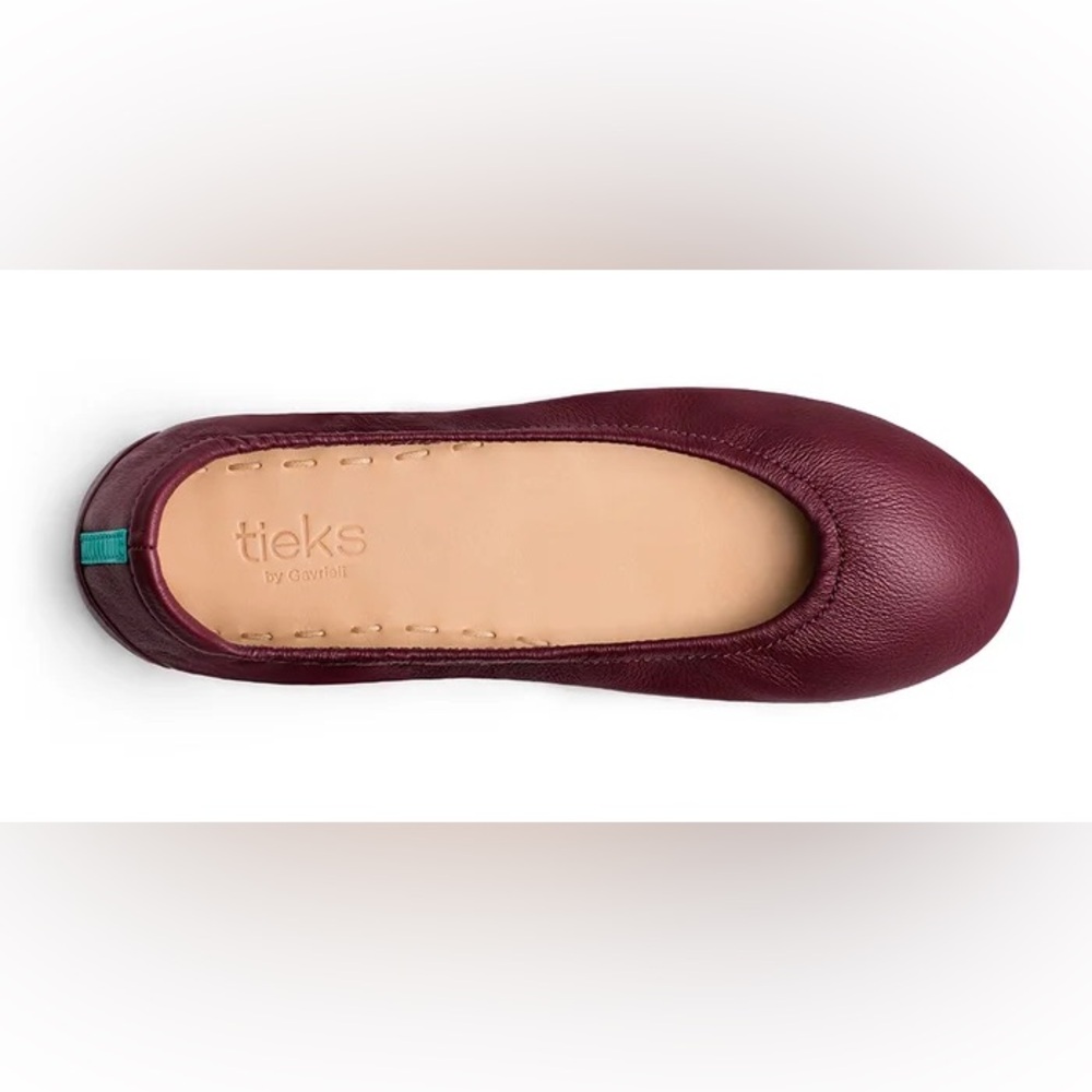 Tieks Burgundy Maroon Leather Flats